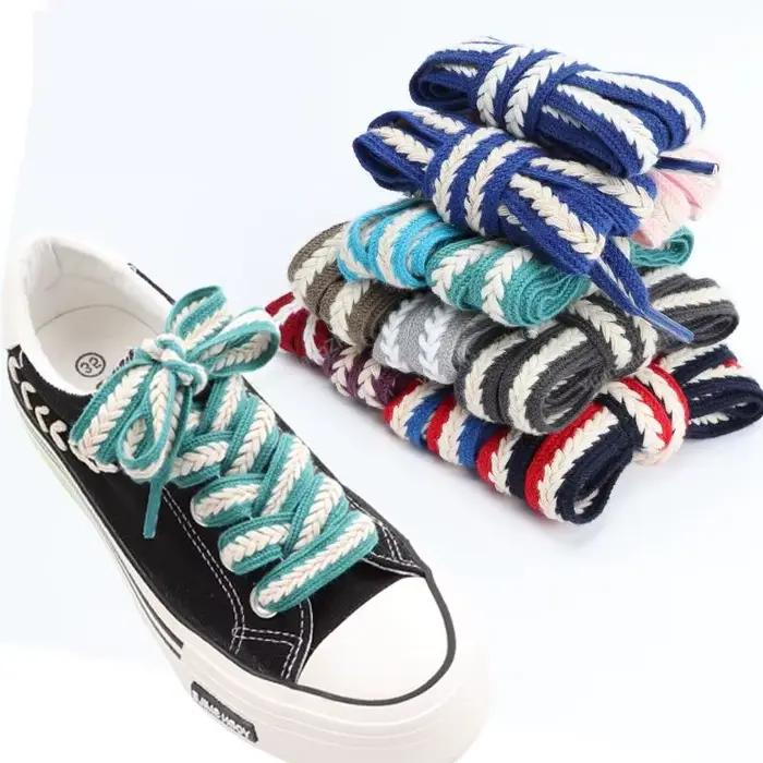 Lacets Lumineux en Coton pour Baskets de Qualité, 1.5cm, 100/120/140/160cm