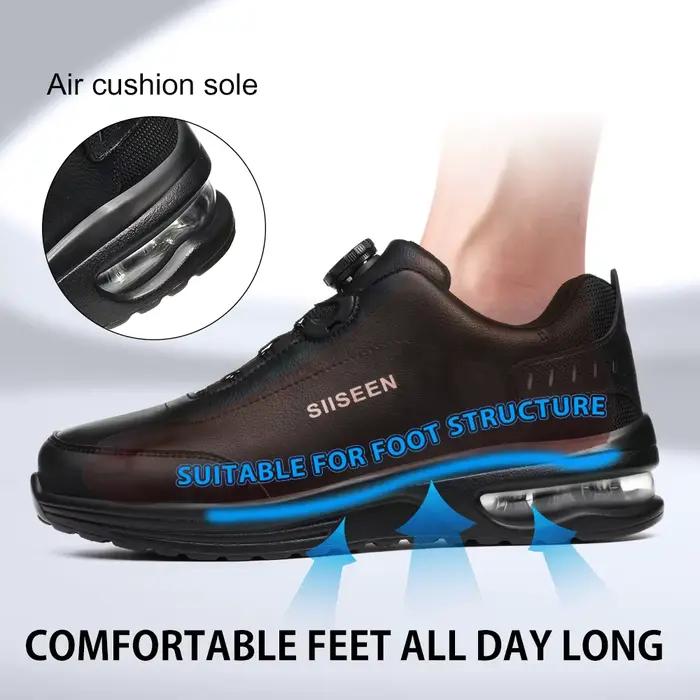 Nouvelles chaussures de sécurité imperméables hommes bottes bouton rotatif baskets de travail chauss
