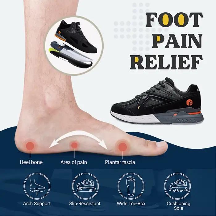 FitVille Chaussures de marche pour hommes Baskets légères extra larges pour pieds plats Arch Fit Tal