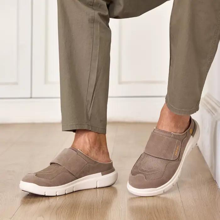 FitVille – Chaussons orthopédiques pour hommes à coupe large avec soutien de la voûte plantaire, res
