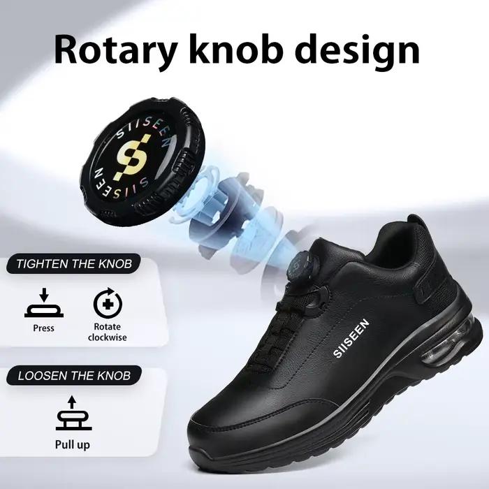 Nouvelles chaussures de sécurité imperméables hommes bottes bouton rotatif baskets de travail chauss