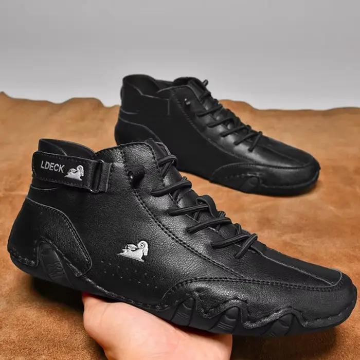 Baskets légères en cuir PU pour hommes, chaussures canisées, extérieur, à lacets, mode romaine, tenn