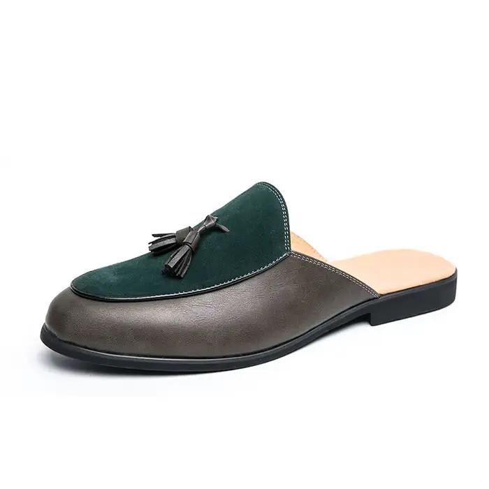 Demi-chaussures blanches pour hommes, Mules décontractées de styliste, mocassins à la mode, pantoufl