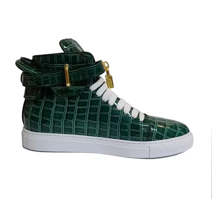 Chaussures en cuir naturel véritable pour hommes, marque de luxe, confortables, décontractées, blanc