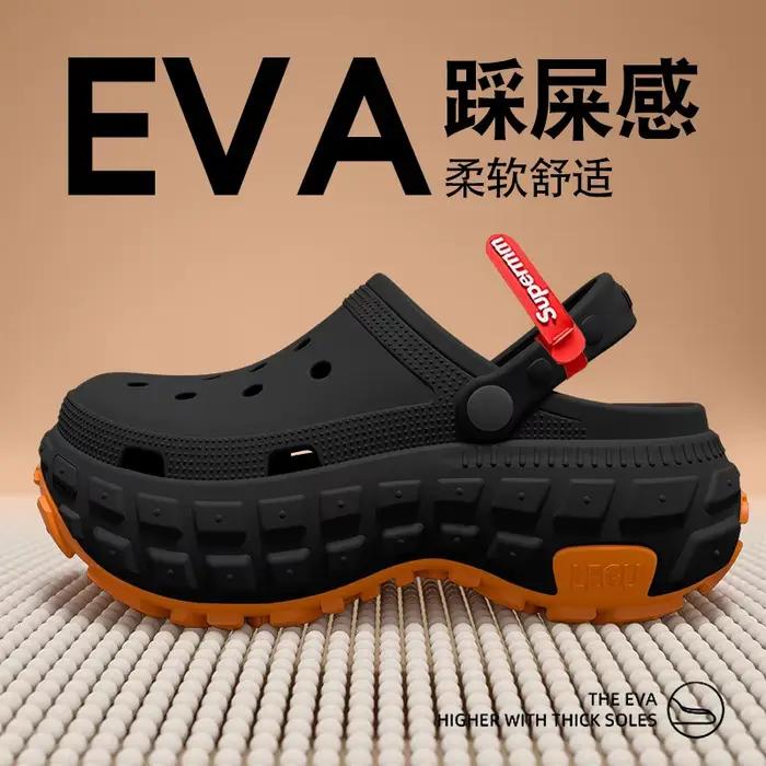 Chaussures perforées à semelles épaisses pour hommes, vêtements d'extérieur tendance pour l'été, san
