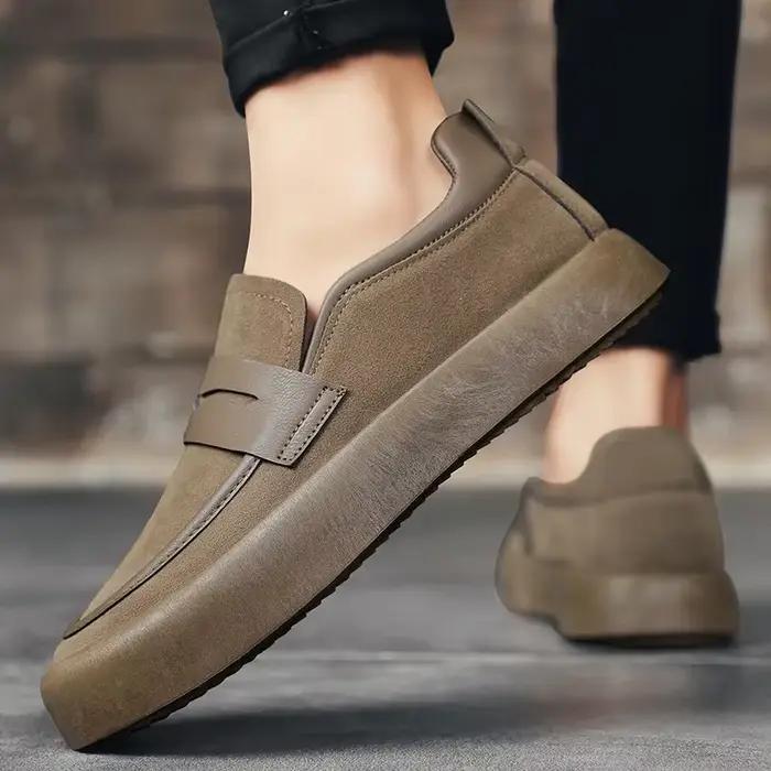 Mocassins hommes chaussures en cuir chaussures de marche affaires antidérapant fond souple mocassins