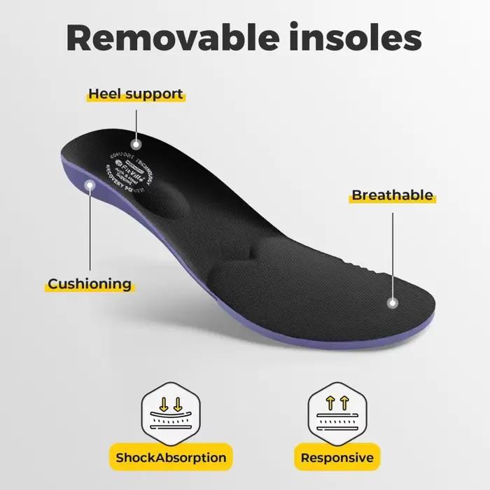 FitVille hommes chaussures de marche larges décontracté Oxford chaussure confortable léger soutien d