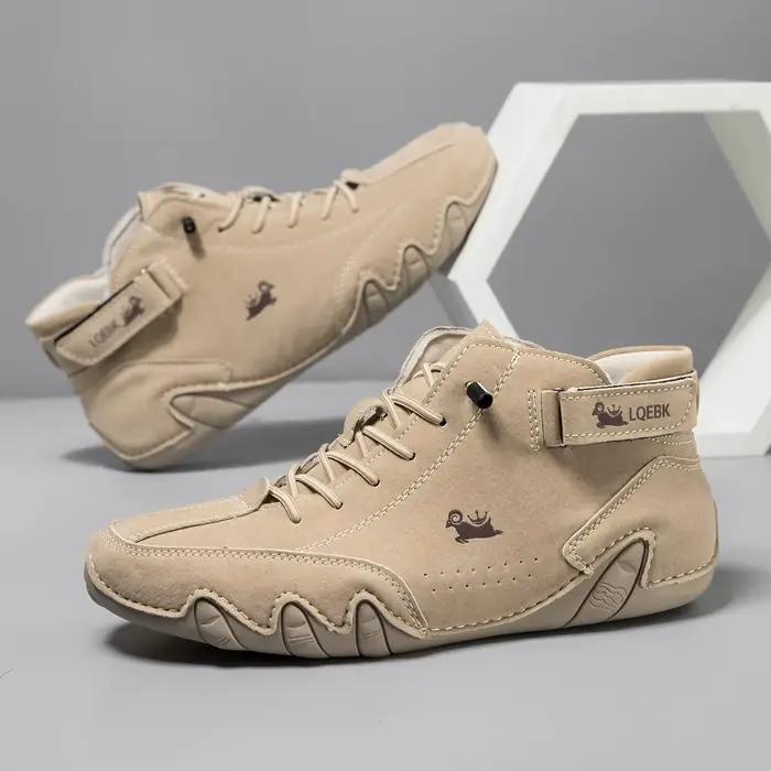 LDECK Chaussures décontractées en cuir pour hommes, baskets de mode, mocassins de marche d'extérieur