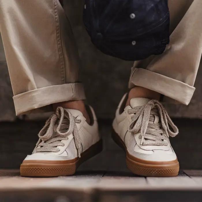 Maden chaussures d'entraînement décontractées en cuir pleine fleur pour hommes polyvalentes conforta