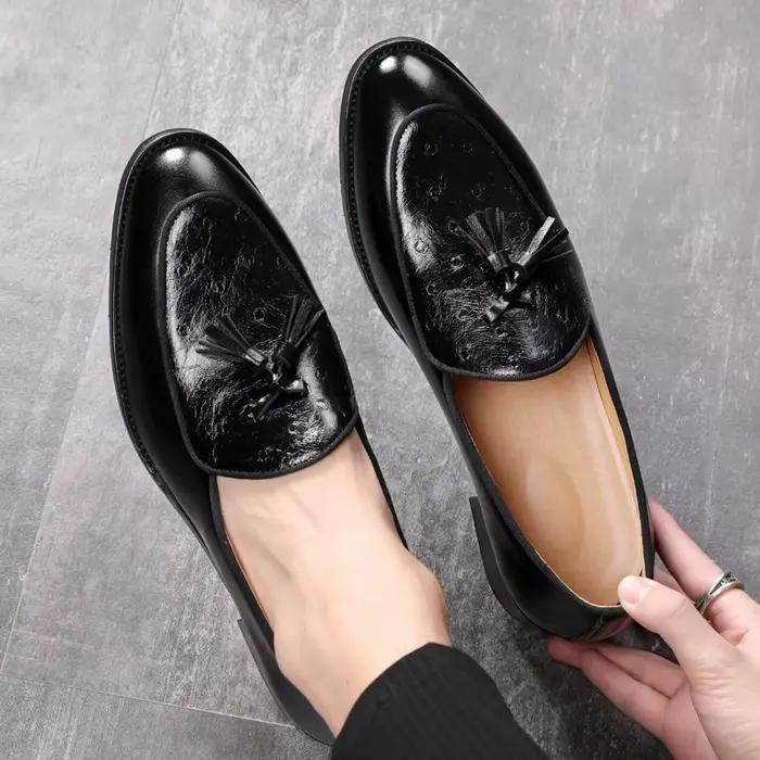 Mocassins Confortables en Cuir pour Homme, Chaussures de Bureau, de Conduite, de Mariage, à Enfiler