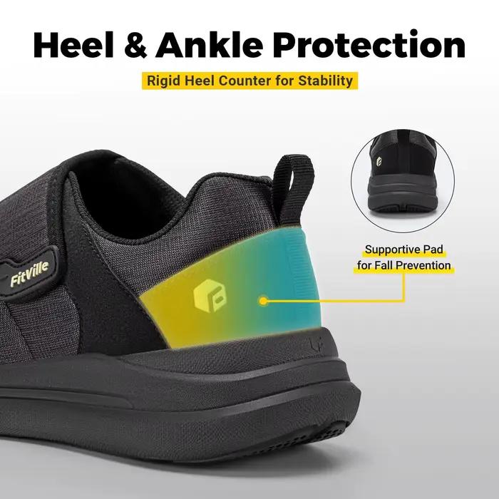 Fittington chaussures pour diabétiques pour homme orthopédie décontractée pieds Extra larges gonflés