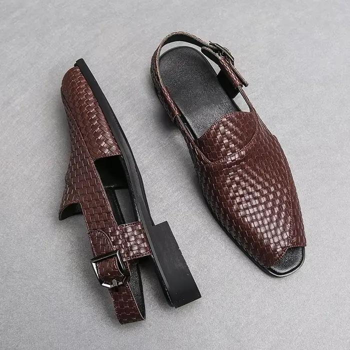 Été haute qualité richelieu chaussures sandales hommes Style britannique sandales en cuir décontract