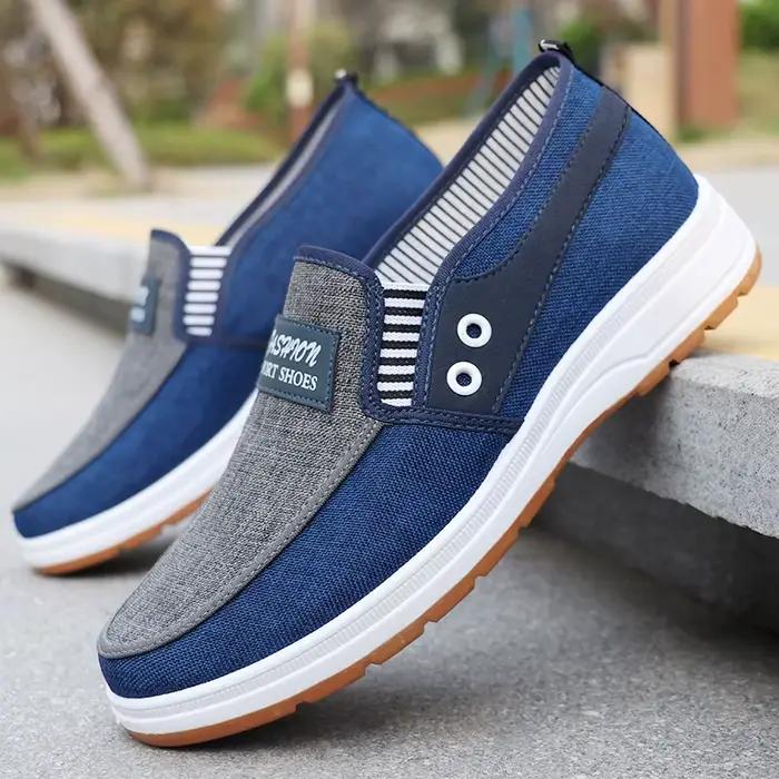 Chaussures de course en tricot uni à la mode pour hommes - Légères, respirantes et antidérapantes - 