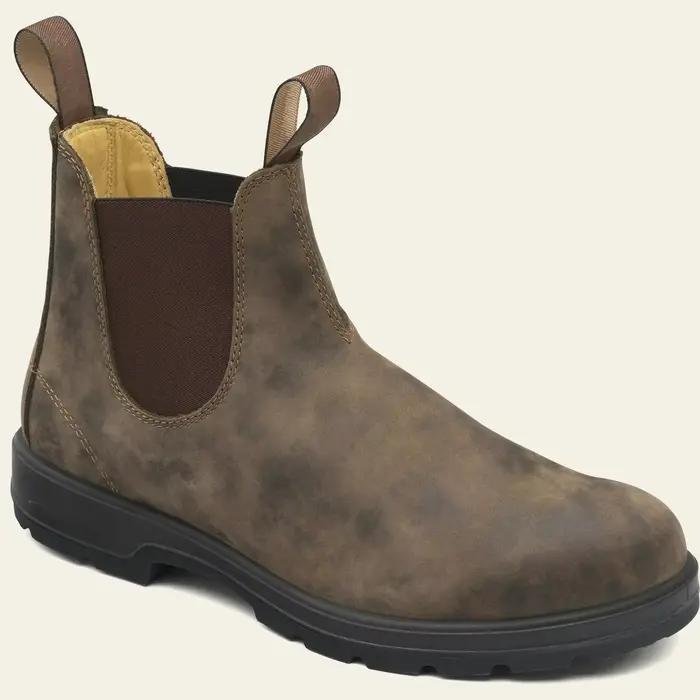 Bottines Chelsea rétro en cuir pour hommes, chaussures à plateforme décontractées, à enfiler, pour C