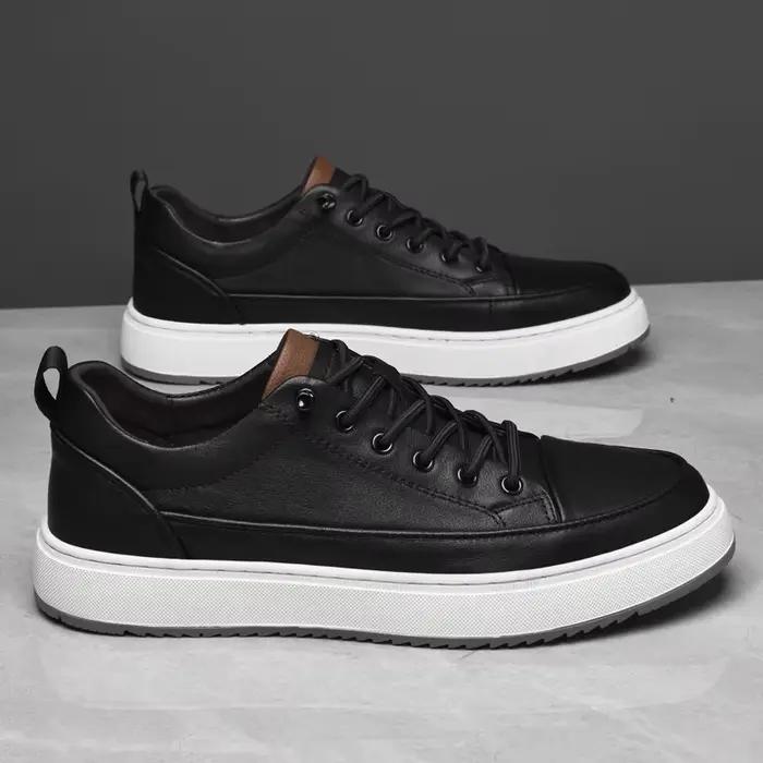 Chaussures classiques en cuir véritable pour hommes, semelle résistante à l'usure, élégantes, tendan