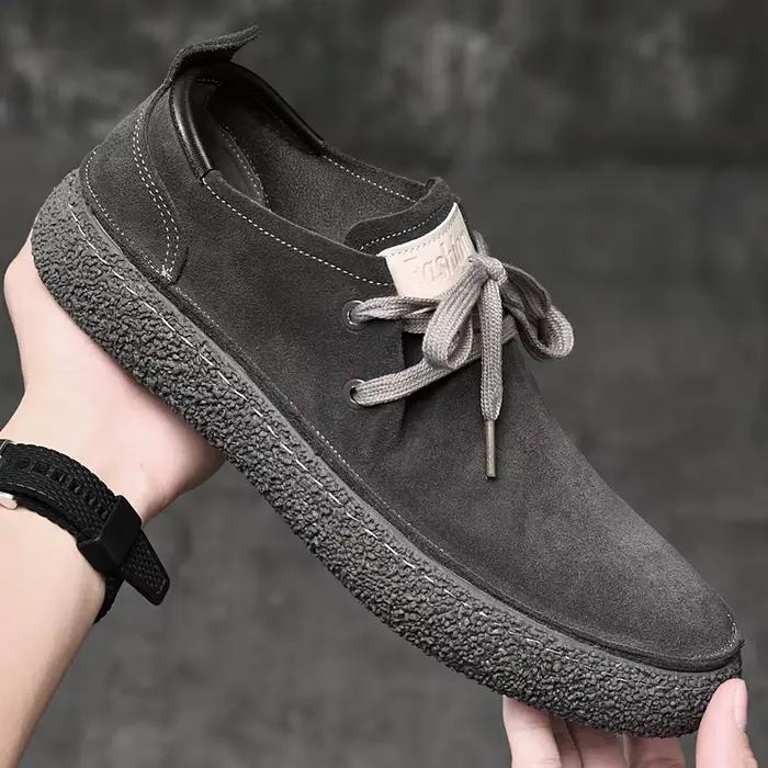 Baskets d'extérieur en cuir véritable Nubuck, chaussures Oxford de haute qualité, décontractées, con