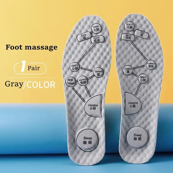 Semelles intérieures d'acupression sur pied pour chaussures, déodorantes respirantes, semelles de Sp
