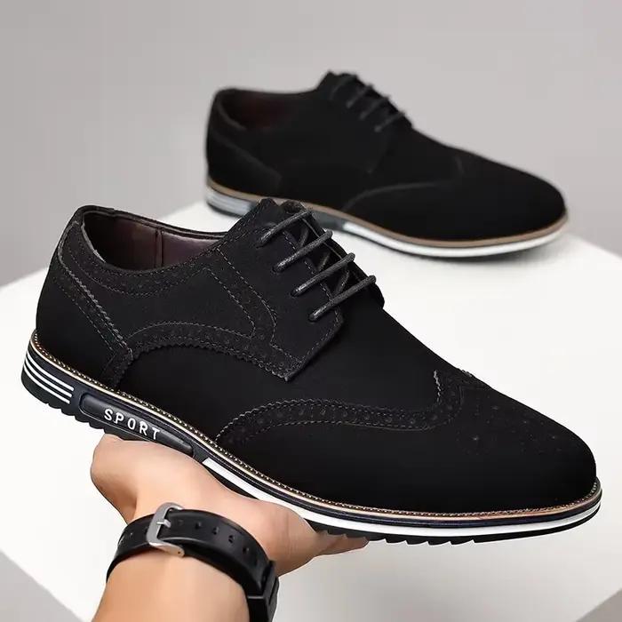 Hommes Faux daim chaussure à lacets noir Oxford chaussure pour hommes plat nouvelle mode Sneaker hom