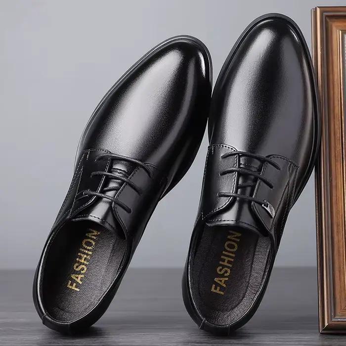 Chaussures habillées pour hommes en cuir souple, style Oxford, pour affaires et mariages, disponible