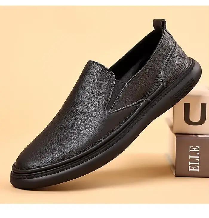 Chaussures en cuir pour hommes – Nouveauté été 2026 – Mocassins décontractés en cuir pour homme, cou