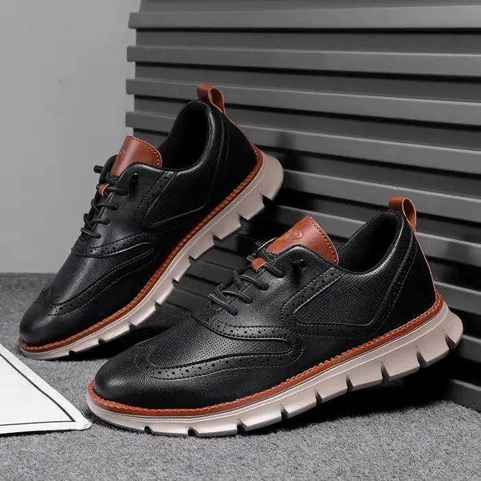 Chaussures Oxford Brogue pour hommes, grande taille 50 51 52, baskets en cuir artificiel, style brit