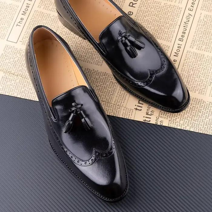 Mocassins en cuir de vache véritable pour hommes d'affaires, nouveau Style, couture faite à la main,