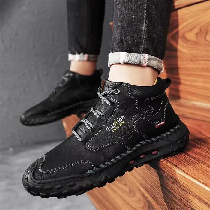 Chaussures décontractées chinoises rétro cousues à la main pour hommes, baskets de course, chaussure