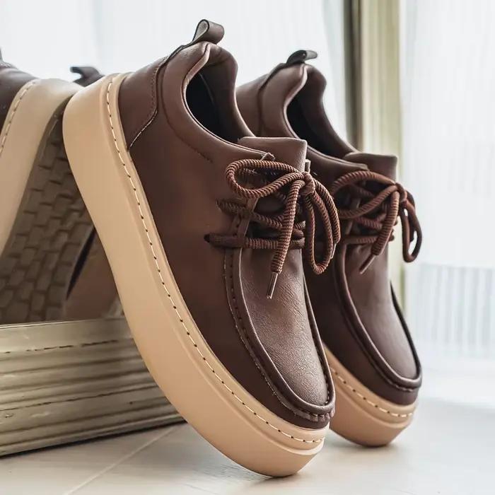 Chaussures décontractées pour hommes, tendance style britannique, chaussures élégantes à lacets, cou