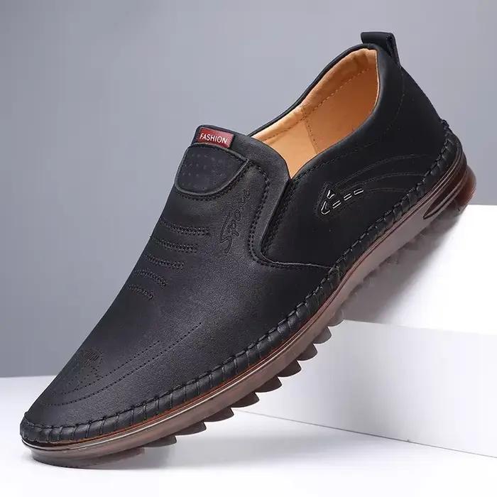 Chaussures en cuir faites à la main pour hommes, chaussures de haute qualité, plates d'affaires déco
