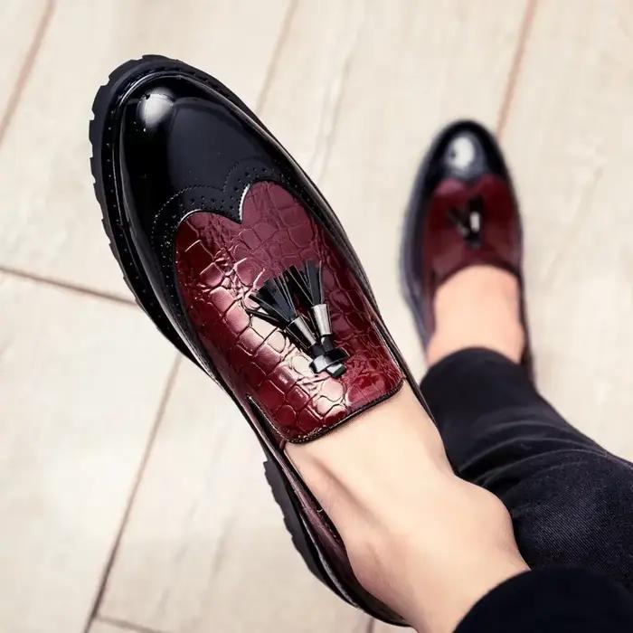 Mocassins en cuir italien pour hommes, chaussures provoqué pour hommes, mocassins grande taille, cré