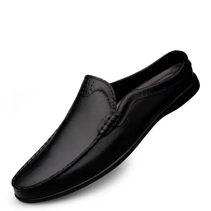 Pantoufles Italiennes en Cuir group pour Homme, Mocassins de Luxe, Chaussures d'Extérieur, Décontrac