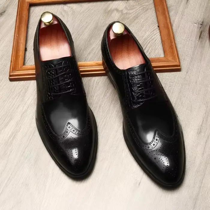 Chaussure formelle homme, à lacets anglais, respirante, en peau de vache. Bullock, pour le travail, 