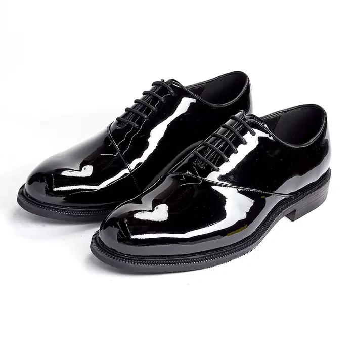 Chaussures Oxford à bout pointu pour hommes, chaussures de luxe en cuir véritable, noires, pour mari