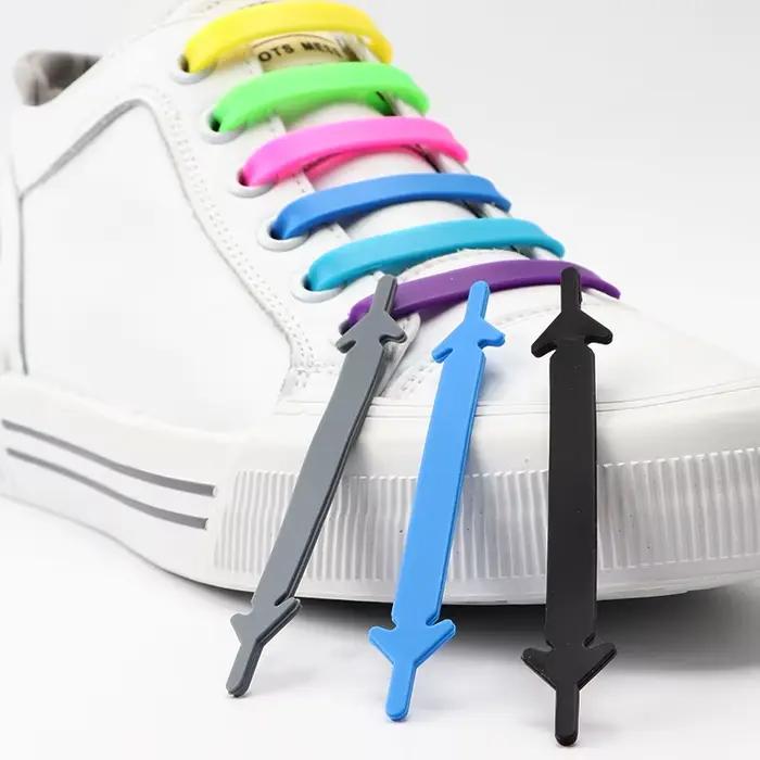 12 pièces lacets de chaussures élastiques pour baskets lacets extensibles en Silicone pas de lacet d