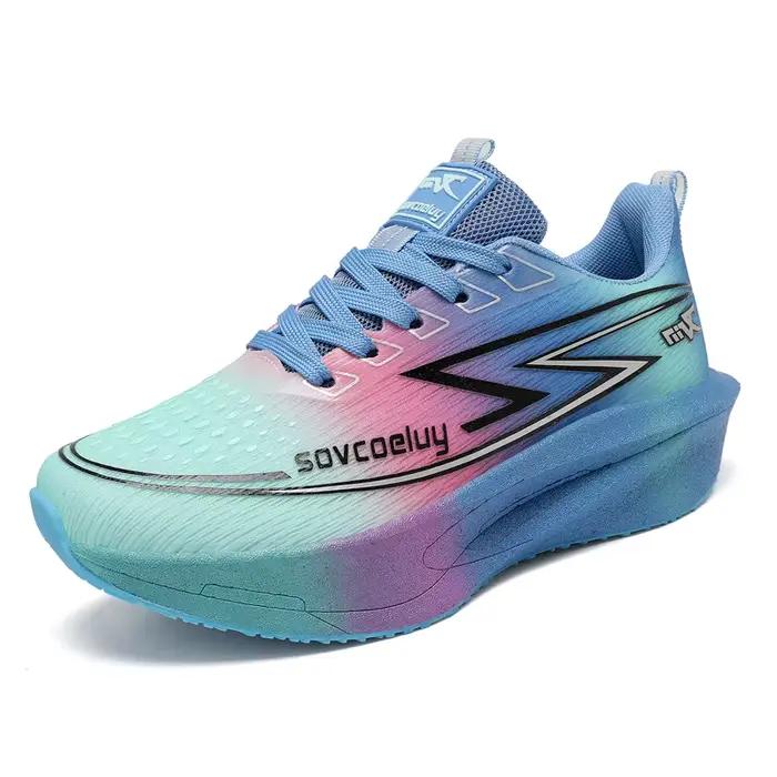 Chaussures de course pour hommes, baskets de marathon, tendance, spécialité marche, plaque en carbon