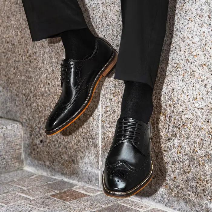 DESAI hommes chaussures hommes en cuir véritable robe d'affaires rétro Gentleman formel sculpté rich