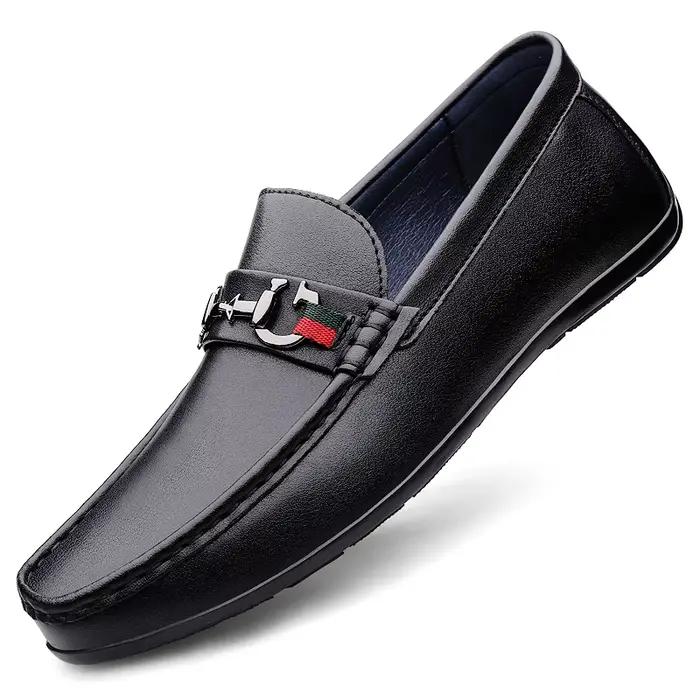 Chaussures en cuir de marque de luxe pour hommes, mocassins, chaussures décontractées, stylé, cool