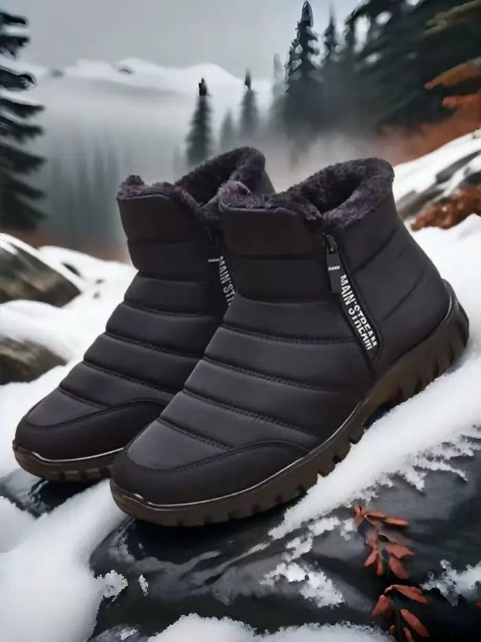 Chaussures pour hommes : Chaussures décontractées pour hommes avec doublure en polaire, chaudes, imp
