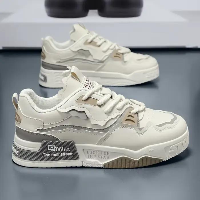 Chaussures de skate tendance pour hommes, baskets décontractées confortables et antidérapantes à lac