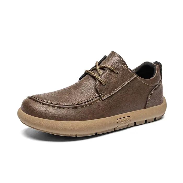 Chaussures plates décontractées pour hommes de marque, mocassins en cuir souple faits à la main, cha