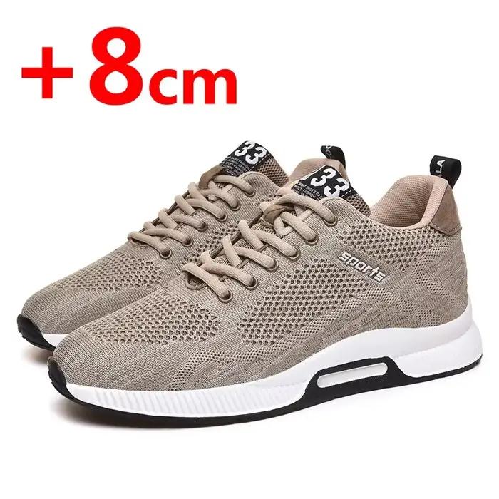 Chaussures de sport décontractées pour hommes, rehaussantes, avec semelle intérieure de 6 cm, respir