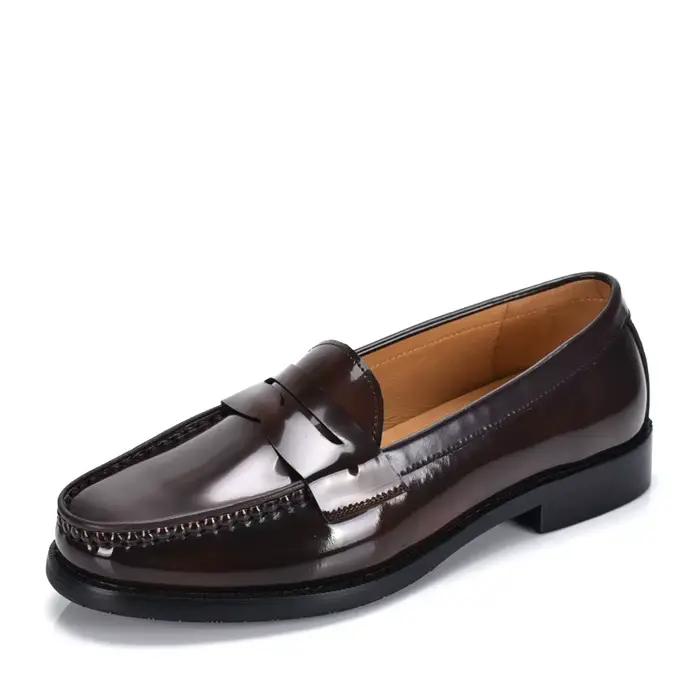 Chaussures provoqué pointues en cuir verni véritable pour hommes, chaussures de mariage noires, chau