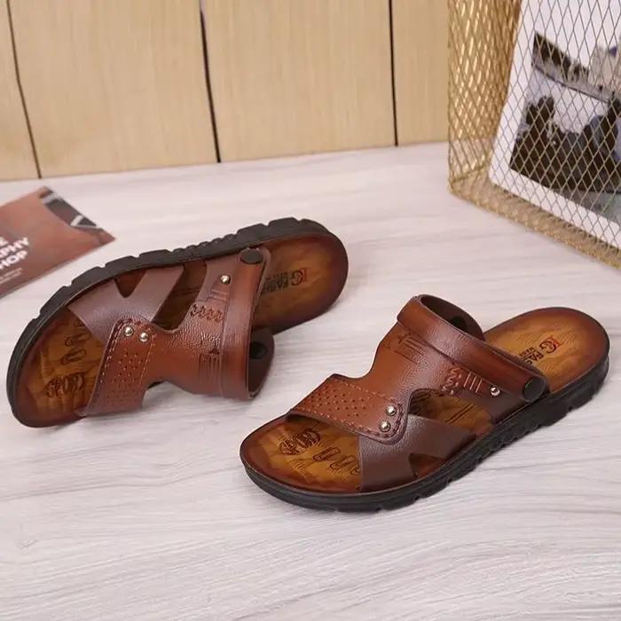 Chaussures de plage à bout ouvert pour hommes, sandales de haute qualité, antidérapantes, respirante