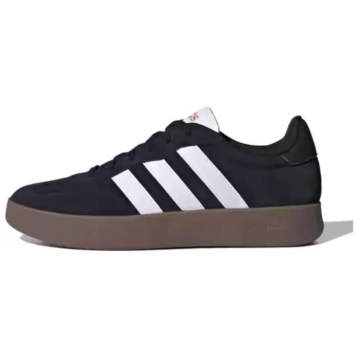 Adidas Barreda Baskets basses unisexes à bout rond, noires et blanches, confortables, polyvalentes, 