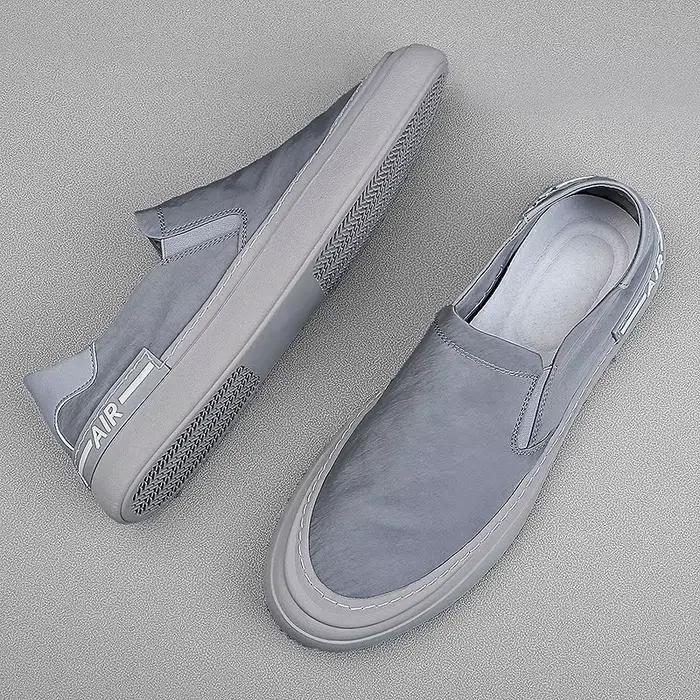 Baskets légères en tissu de soie pour hommes, chaussures plates de marche respirantes, mocassins d'é