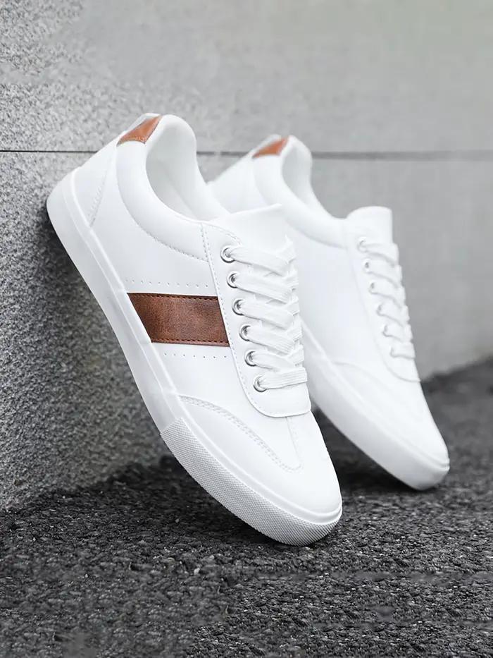 Chaussures de sport décontractées à la mode pour hommes - Design à lacets à bout rond, offrant une e