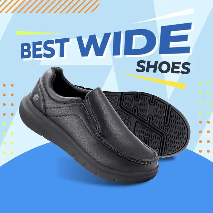 Fitville chaussures décontractées à enfiler pour hommes chaussure en cuir large largeur 2E léger pou