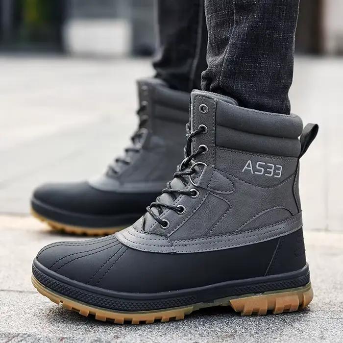 Grande taille 47 bottes d'extérieur pour hommes bottes de neige d'hiver pour hommes bottes de travai