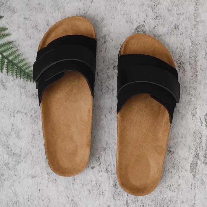 Sandales à une sangle pour hommes : sandales à enfiler imperméables, antidérapantes, à semelles épai