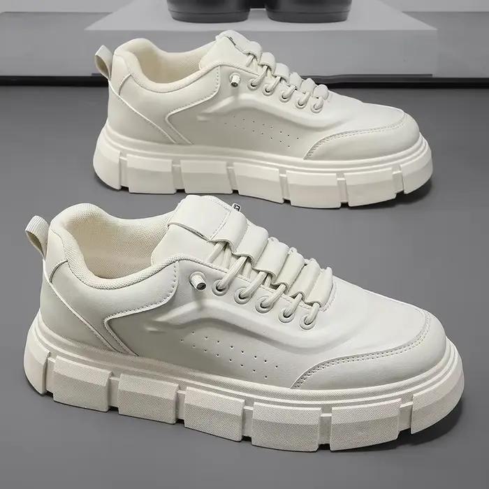 Chaussures Oxford rétro en cuir pour hommes, baskets respirantes à la mode, bottes à plateforme fait